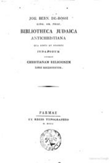 Bibliotheca Judaic Antichrstiana